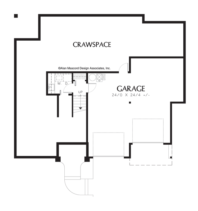 Lower Floor Plan image for Mascord Gresham-Split Level Garage Under Plan-Lower Floor Plan