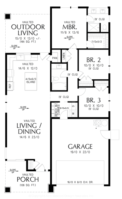 Main Floor Plan image for Mascord Turnbull-A Light-Filled Contemporary Ranch Retreat-Main Floor Plan
