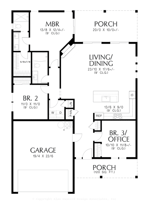 Main Floor Plan image for Mascord Apple Grove-Everything you need in a floor plan without wasted space-Main Floor Plan