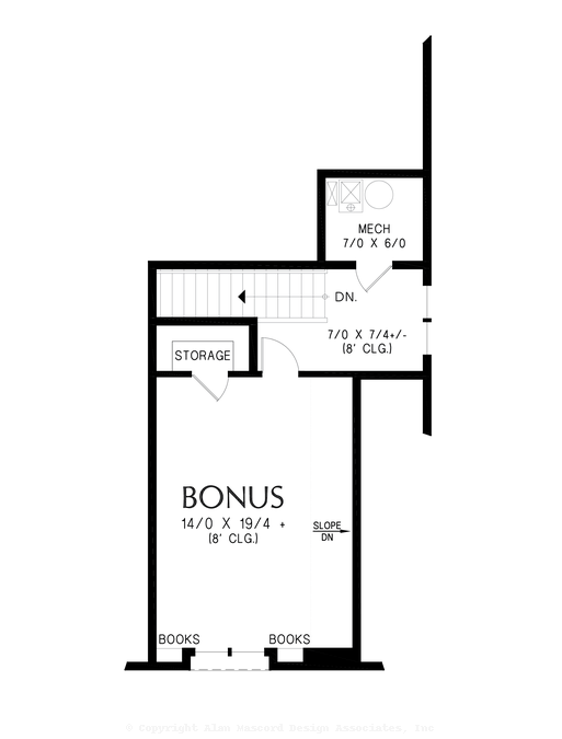 Upper Floor Plan image for Mascord Brooklyn-Timeless Classic with Elegant Contemporary Styling-Upper Floor Plan