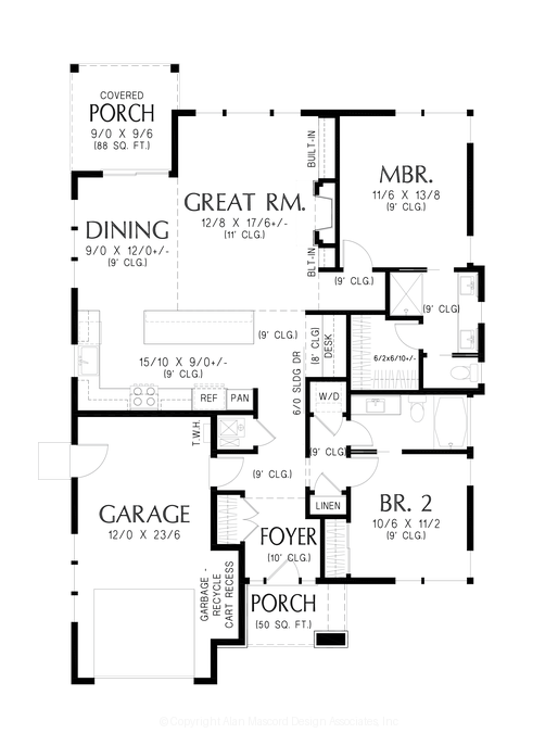 Main Floor Plan image for Mascord Casper-Great starter home to build-Main Floor Plan