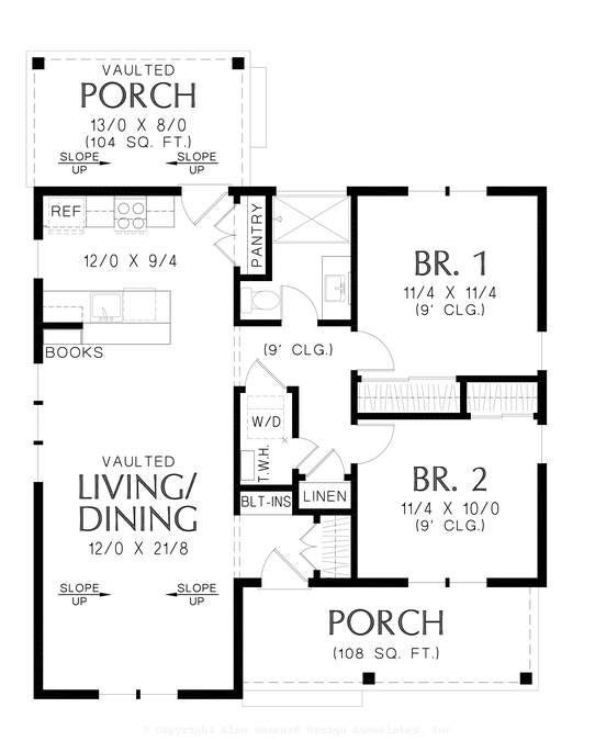 Main Floor Plan image for Mascord Lulia-Deceptively Spacious Cottage-Main Floor Plan
