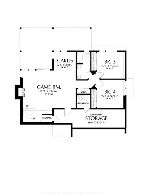 Lower Floor Plan image for Mascord Montesat-A great vacation or hillside home-Lower Floor Plan