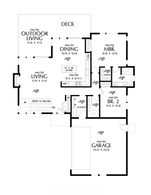 Main Floor Plan image for Mascord Montesat-A great vacation or hillside home-Main Floor Plan