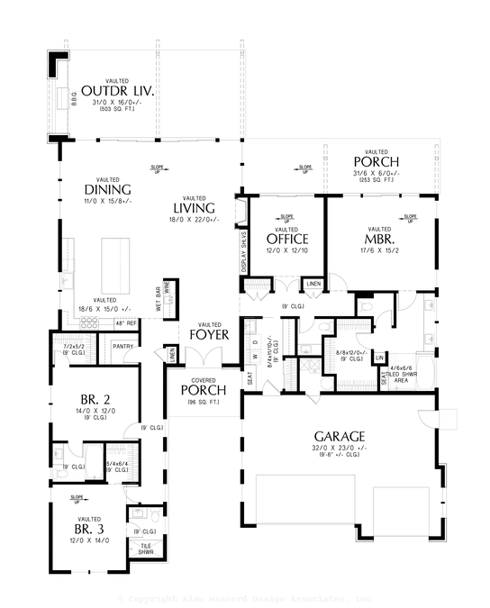 Main Floor Plan image for Mascord Centralia-Work, rest and play - then play some more-Main Floor Plan