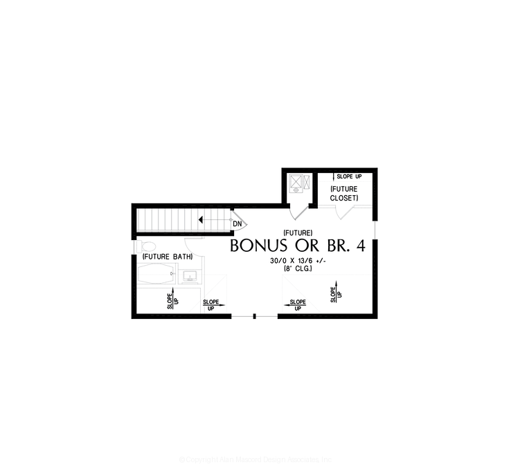 Upper Floor Plan image for Mascord Ripondon-Modern Farmouse with 3 bedrooms and 2 1/2 baths-Upper Floor Plan