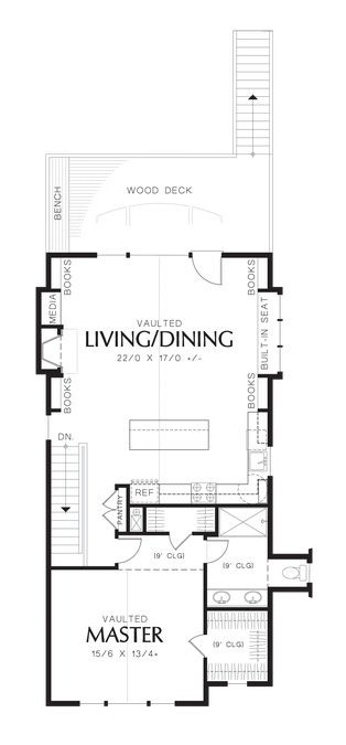 Upper Floor Plan image for Mascord Willowdale-Great Layout for Narrow or Corner Lots-Upper Floor Plan