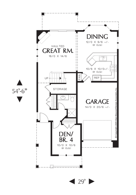 Main Floor Plan image for Mascord Sunnycrest-A Charming Cottage with Plenty of Curb Appeal-Main Floor Plan