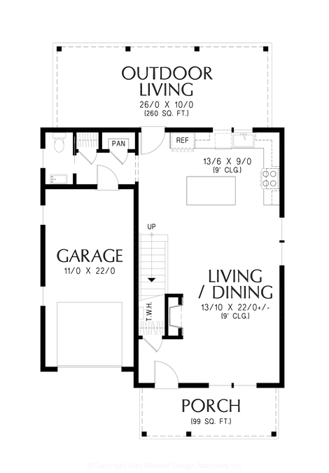 Main Floor Plan image for Mascord Watercrest-Perfect Starter Home for Generations-Main Floor Plan