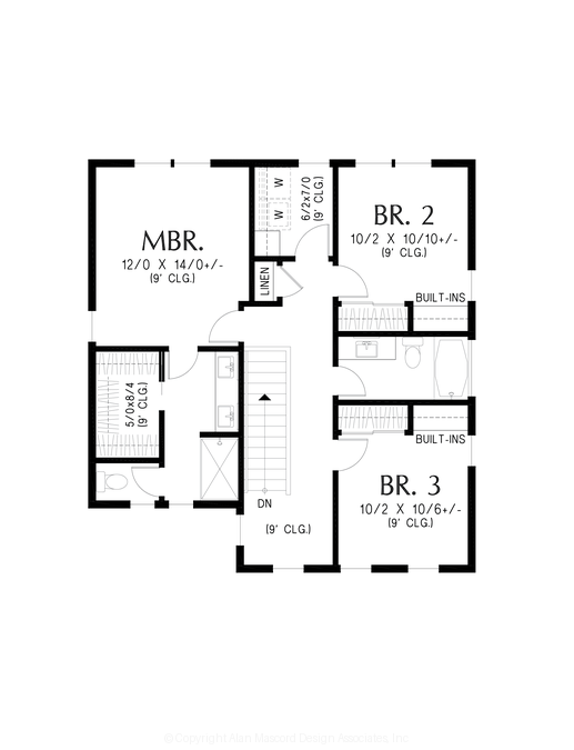 Upper Floor Plan image for Mascord Watercrest-Perfect Starter Home for Generations-Upper Floor Plan