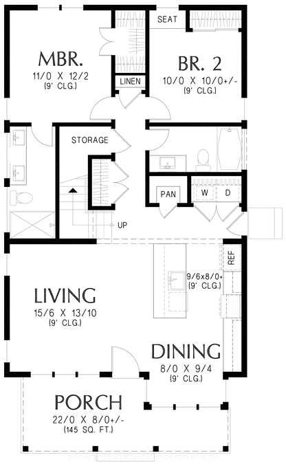 Main Floor Plan image for Mascord Stonefield-Modern Farmhouse Charm in a Thoughtfully Efficient Design-Main Floor Plan