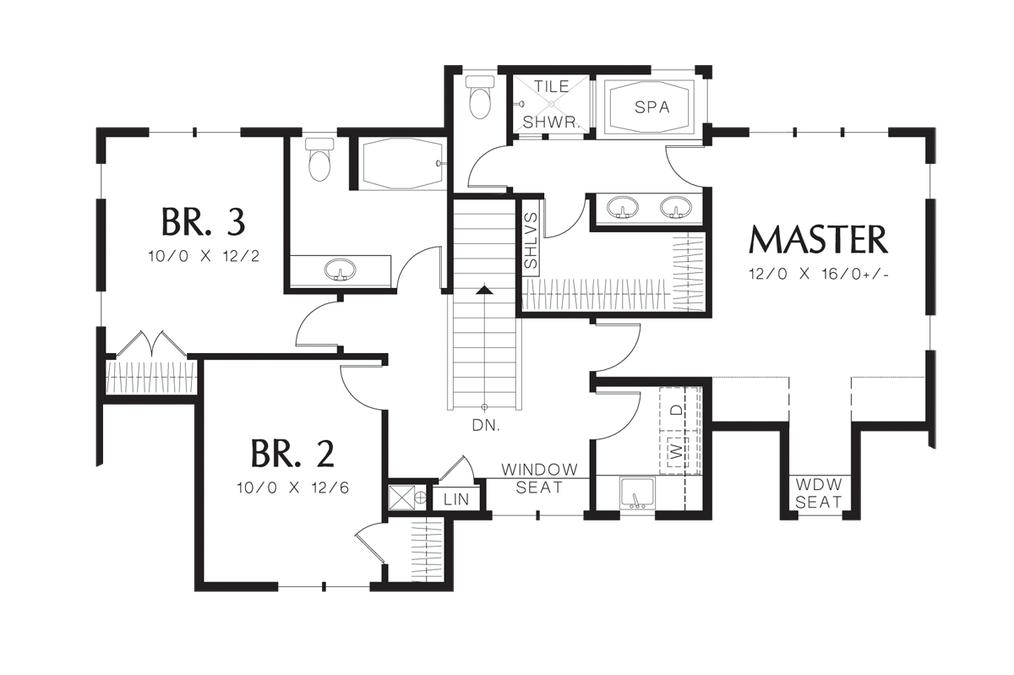 Upper Floor Plan image for Mascord Bailey-Gorgeous Kitchen, large Master Suite-Upper Floor Plan
