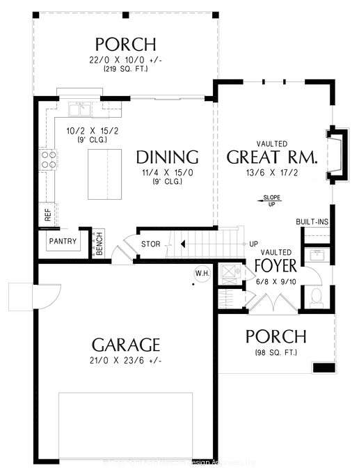 Main Floor Plan image for Mascord Merryfield-Contemporary Design with Outdoor Living Space-Main Floor Plan