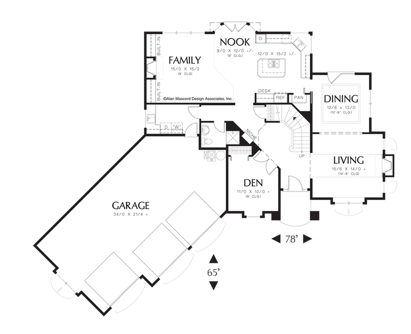 Main Floor Plan image for Mascord Winnfield-European Plan with Grand Entry-Main Floor Plan