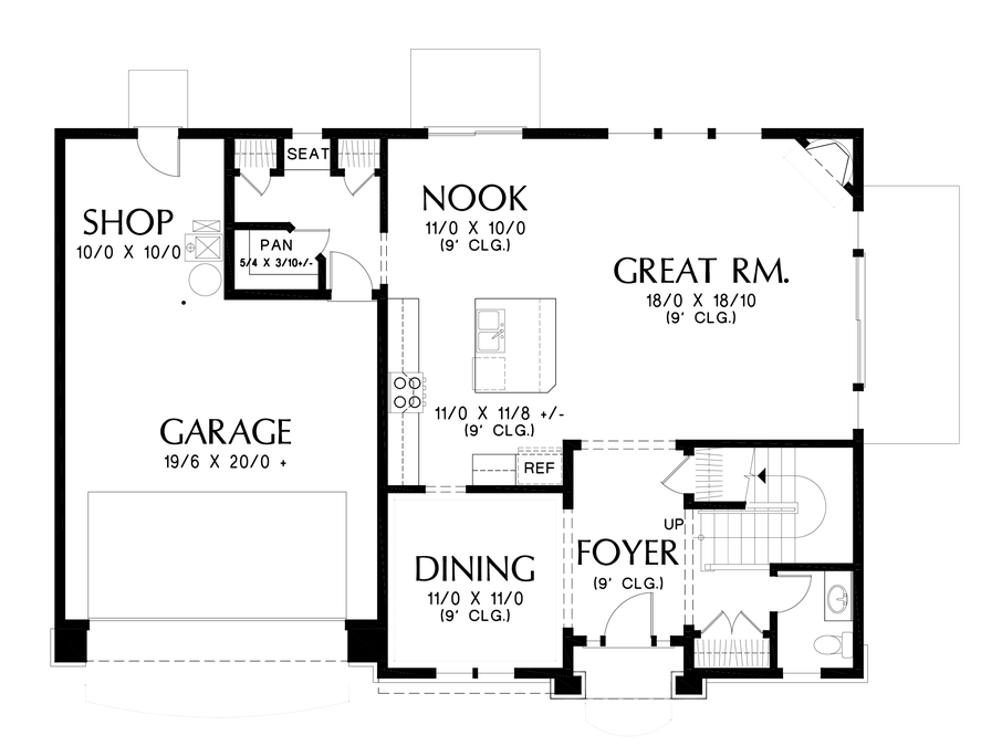 Main Floor Plan image for Mascord Blaine-One of the Most Popular versions of The Dearborn-Main Floor Plan
