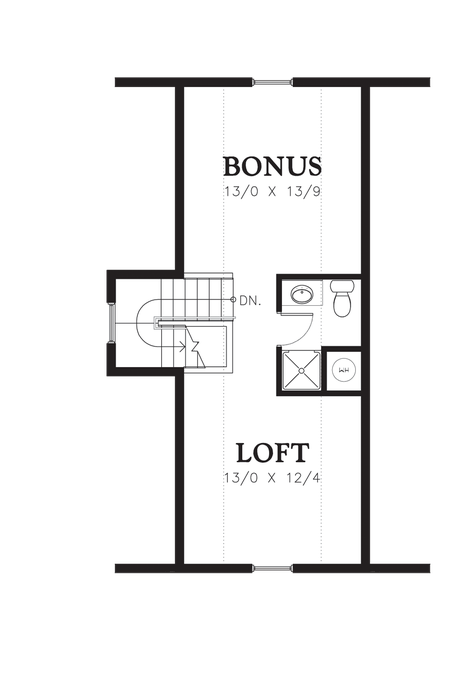 Upper Floor Plan image for Mascord Pranger-Great Coastal Plan, Featured at Seabrook-Upper Floor Plan