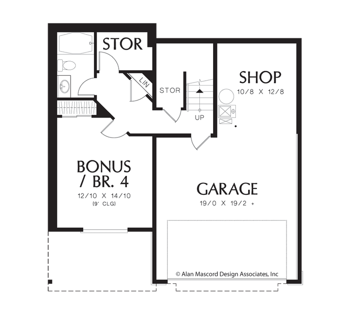 Lower Floor Plan image for Mascord Newcastle-Classic Good Looks, Beautiful Interior Spaces  -Lower Floor Plan