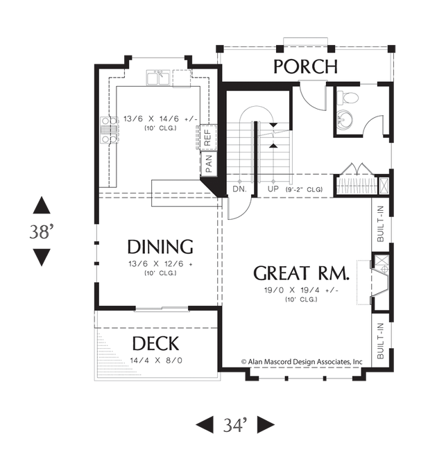 Main Floor Plan image for Mascord Newcastle-Classic Good Looks, Beautiful Interior Spaces  -Main Floor Plan
