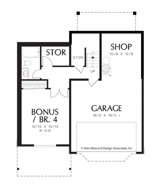 Lower Floor Plan image for Mascord Blackpool-The Perfect Traditional Home for a Sloping Lot-Lower Floor Plan