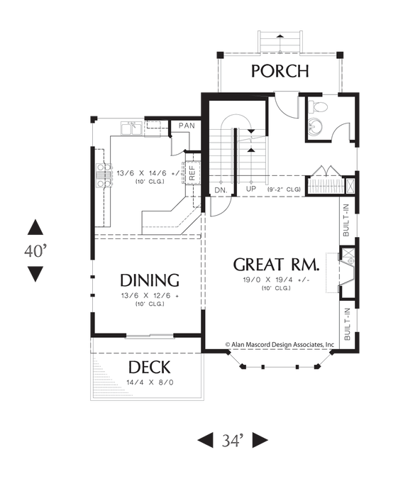 Main Floor Plan image for Mascord Blackpool-The Perfect Traditional Home for a Sloping Lot-Main Floor Plan