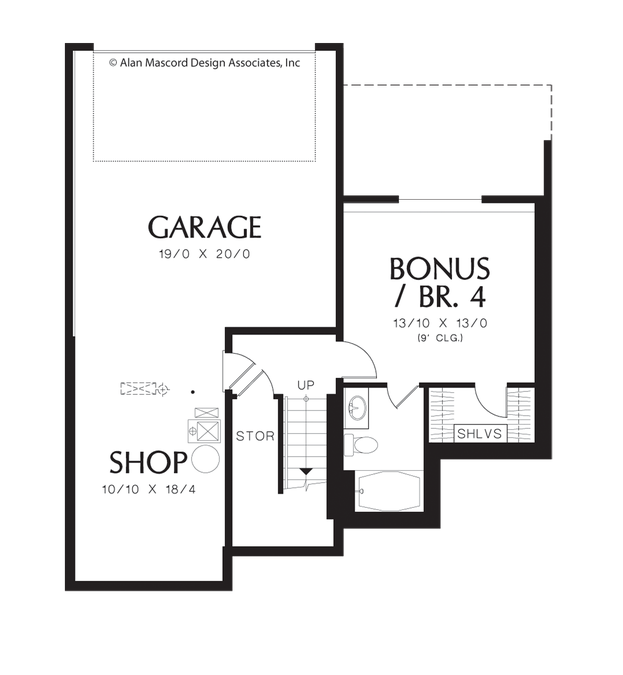 Lower Floor Plan image for Mascord Newbury-Traditional Sloped Lot Design with a Gorgeous View-Lower Floor Plan