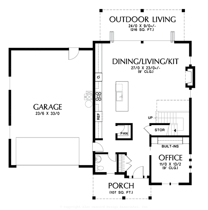 Main Floor Plan image for Mascord Amherst--Main Floor Plan