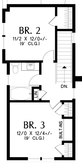 Upper Floor Plan image for Mascord Stockholm-Wonderful Open Floorplan with Industrial Design Aesthetic-Upper Floor Plan