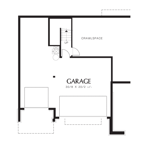 Lower Floor Plan image for Mascord Fairmont-Craftsman Plan with Tall Roof Line-Lower Floor Plan