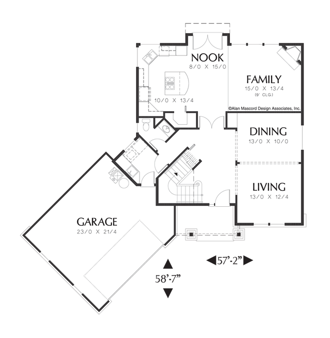 Main Floor Plan image for Mascord Seguard-Spacious Craftsman Home with Easy Layout-Main Floor Plan