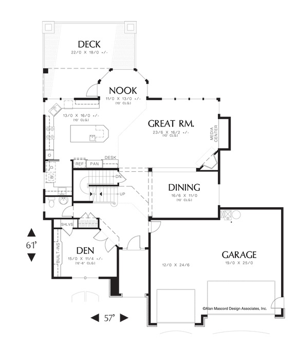 Main Floor Plan image for Mascord Tobias-Jack and Jill Bathrooms, Daylight Basement-Main Floor Plan