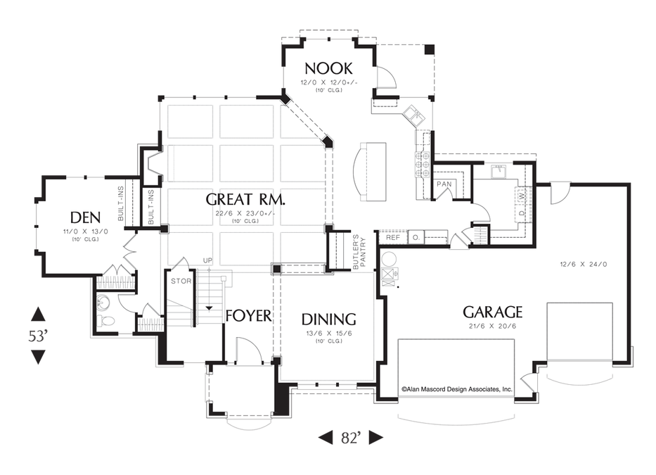 Main Floor Plan image for Mascord Hartville-Huge Walk-in Closet has Own Washer/Dryer-Main Floor Plan