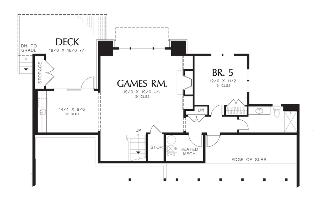 Lower Floor Plan image for Mascord Riverview-Amazing Outdoor Spaces and Plenty of Room for Fun-Lower Floor Plan