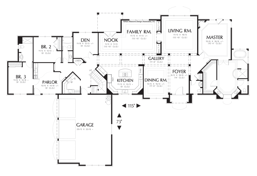 Main Floor Plan image for Mascord Gatelyn-Universal Design on One and a Half Floors-Main Floor Plan