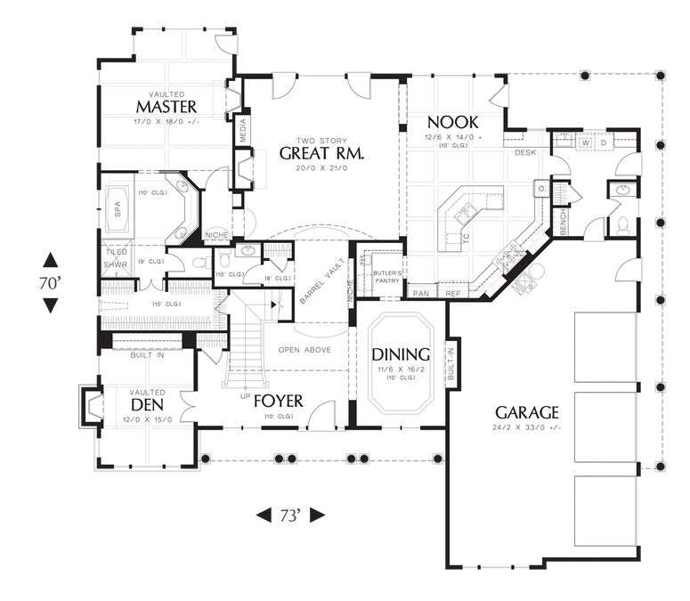 Main Floor Plan image for Mascord Winthropshire-The Ultimate in Elegant Luxury Homes-Main Floor Plan