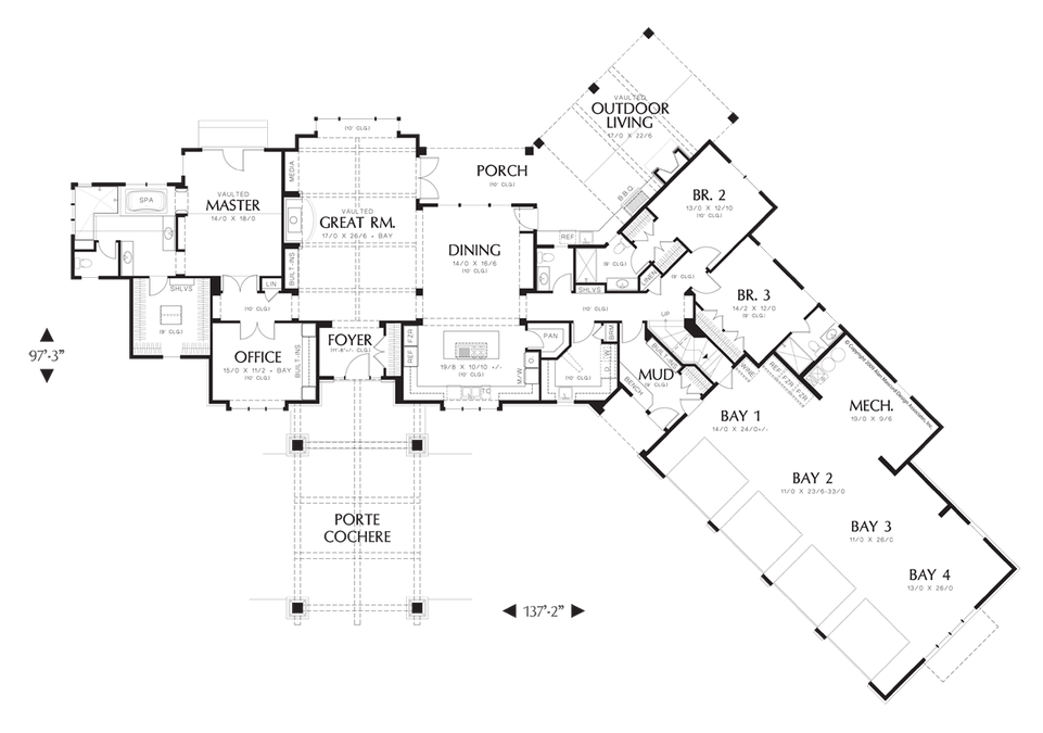 Main Floor Plan image for Mascord Manitoba-Live Like You’re on Vacation Every Day-Main Floor Plan