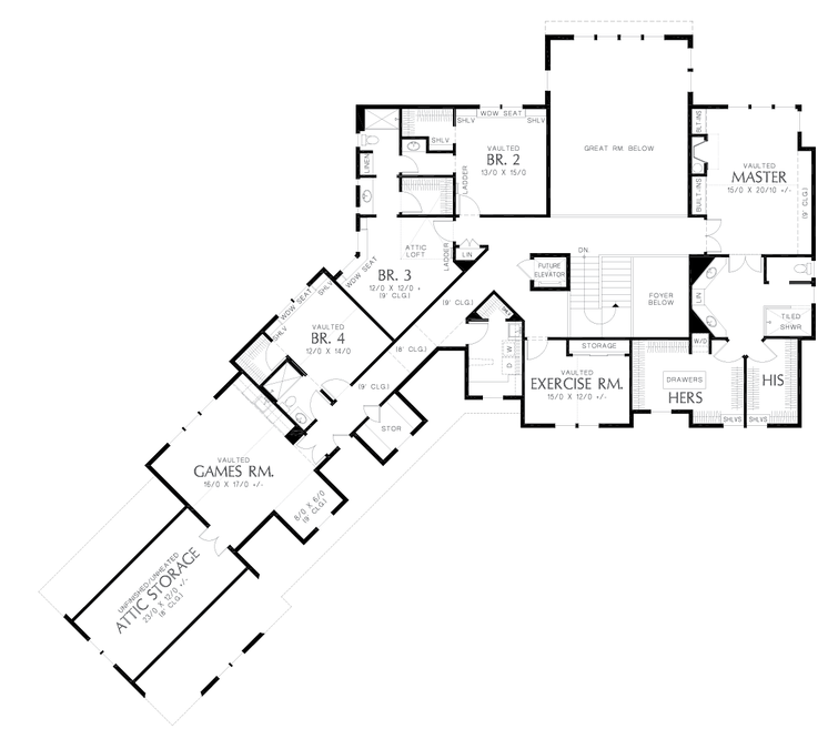 Upper Floor Plan image for Mascord Morristown-Amenities Galore in a Beautifully Traditional Home-Upper Floor Plan