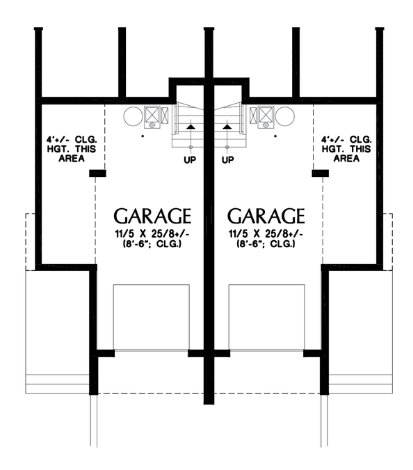 Lower Floor Plan image for Mascord Grand Teton-Modern Exterior with Traditional appeal.  Great Duplex plan!-Lower Floor Plan