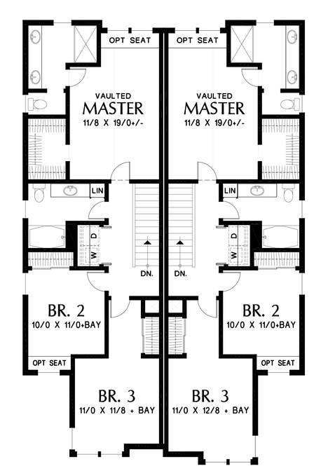 Upper Floor Plan image for Mascord Cascades-Well proportioned Spaces with Great Personal Areas-Upper Floor Plan