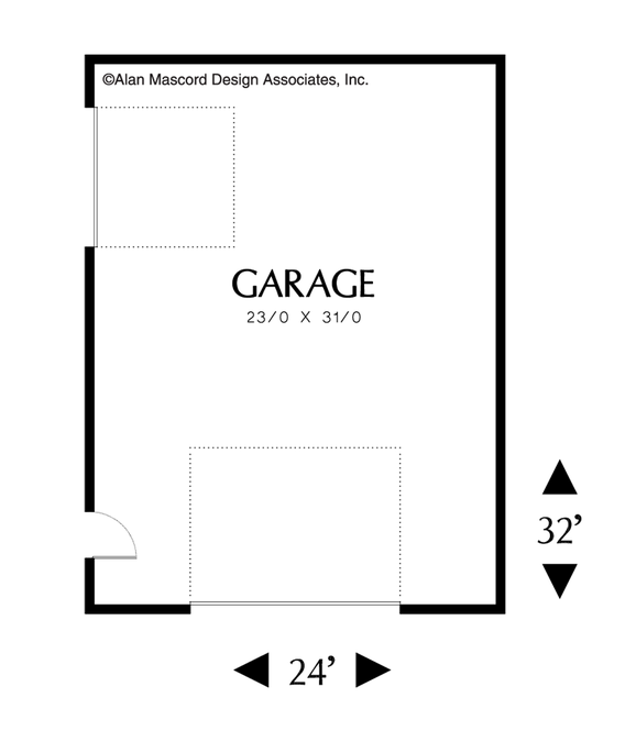 Main Floor Plan image for Mascord Rossi-Space for a Ride-On, or Workshop-Main Floor Plan