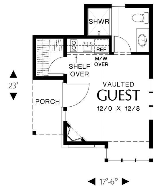 Main Floor Plan image for Mascord Bucklebury-Whimsical Day Use Shop, Potting Shed or Hideout-Main Floor Plan