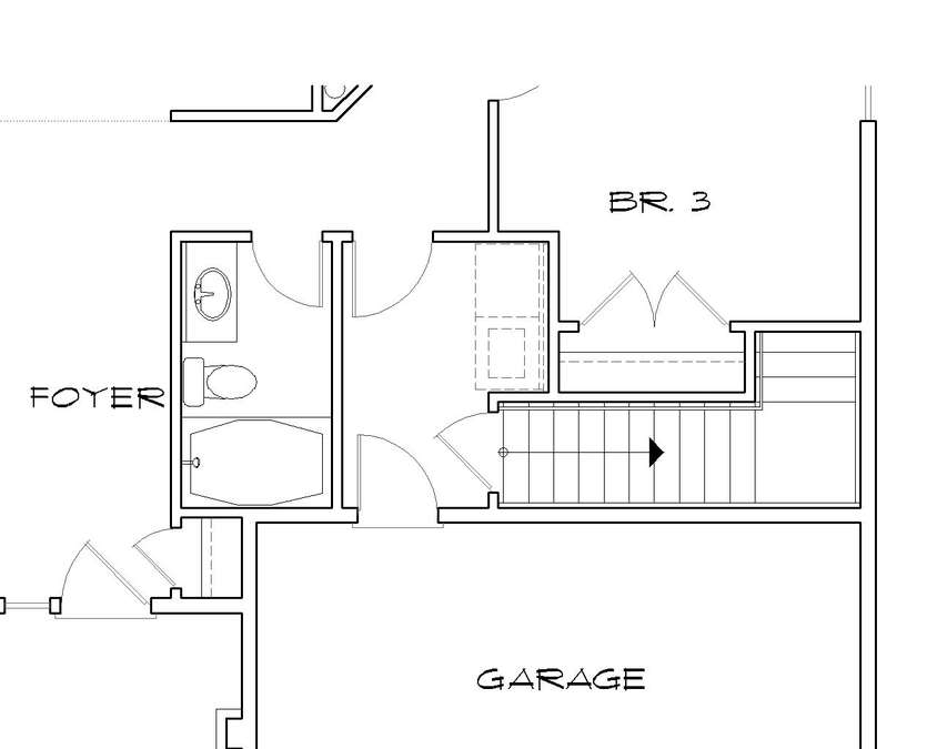 Basement Stair Location image for Mascord Granville--Basement Stair Location