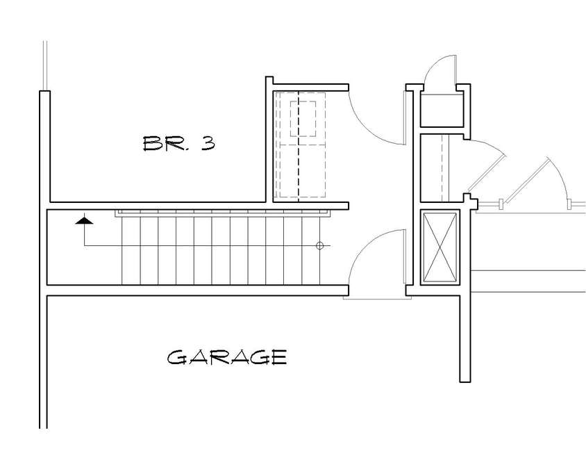 Basement Stair Location image for Mascord Wyndley--Basement Stair Location