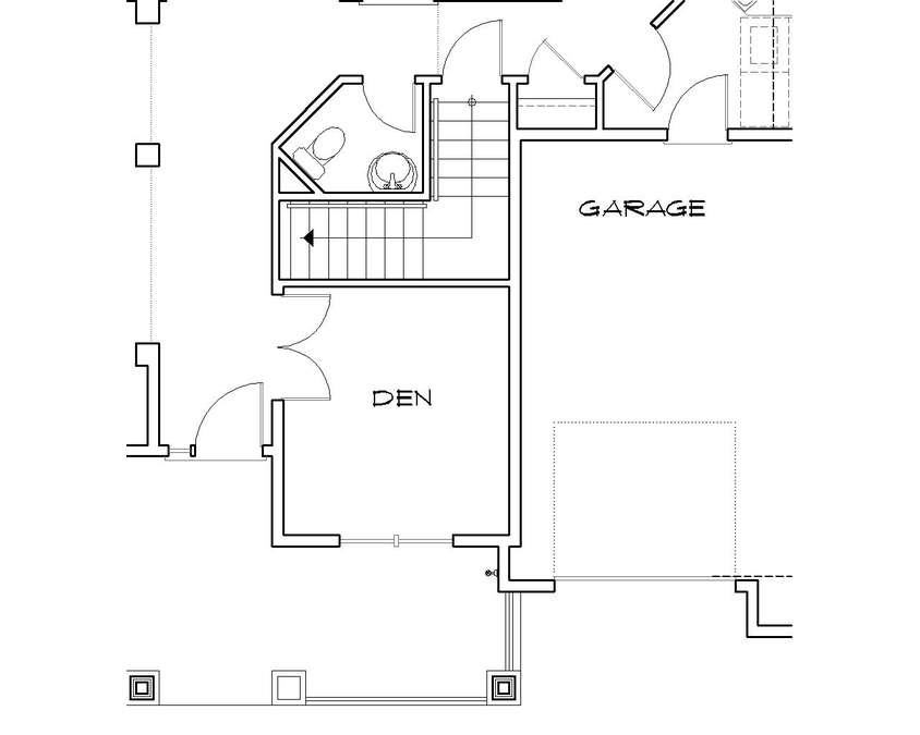 Basement Stair Location image for Mascord Blake--Basement Stair Location