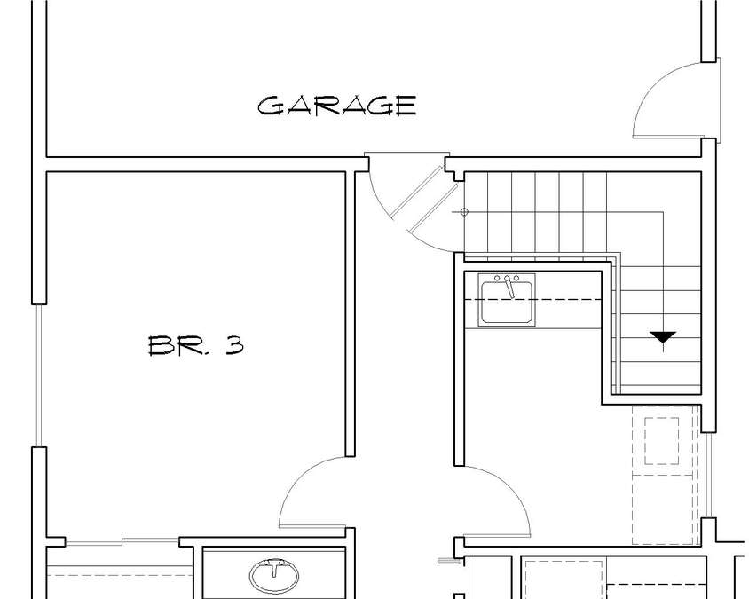 Basement Stair Location image for Mascord Glenhaven--Basement Stair Location