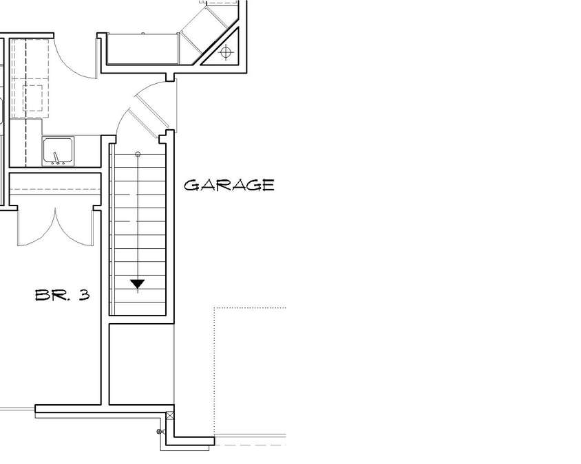 Basement Stair Location image for Mascord Riverton--Basement Stair Location