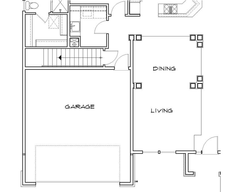 Basement Stair Location image for Mascord Brookings--Basement Stair Location