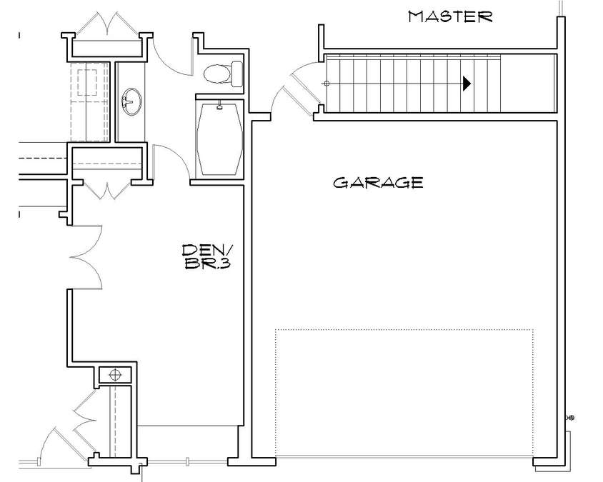 Basement Stair Location image for Mascord Devereaux--Basement Stair Location