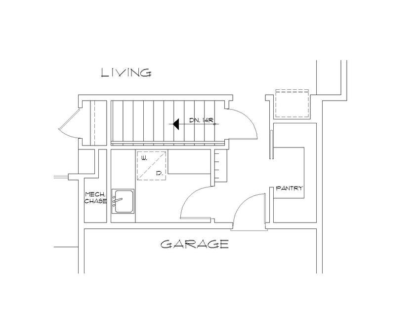 Basement Stair Location image for Mascord Berkley--Basement Stair Location