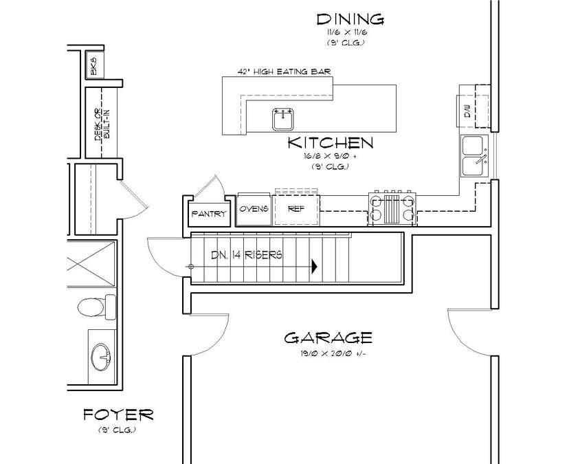 Basement Stair Location image for Mascord ESPRESSO--Basement Stair Location