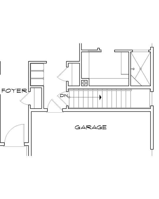 Basement Stair Location image for Mascord Pasadena--Basement Stair Location